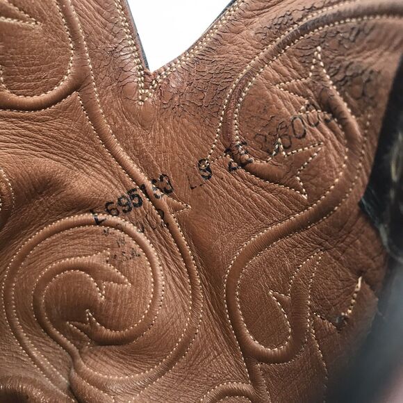 Lucchese Full Quill Ostrich Cowboy Boots Men's 9EE Black Cherry Leather Western - Picture 11 of 14